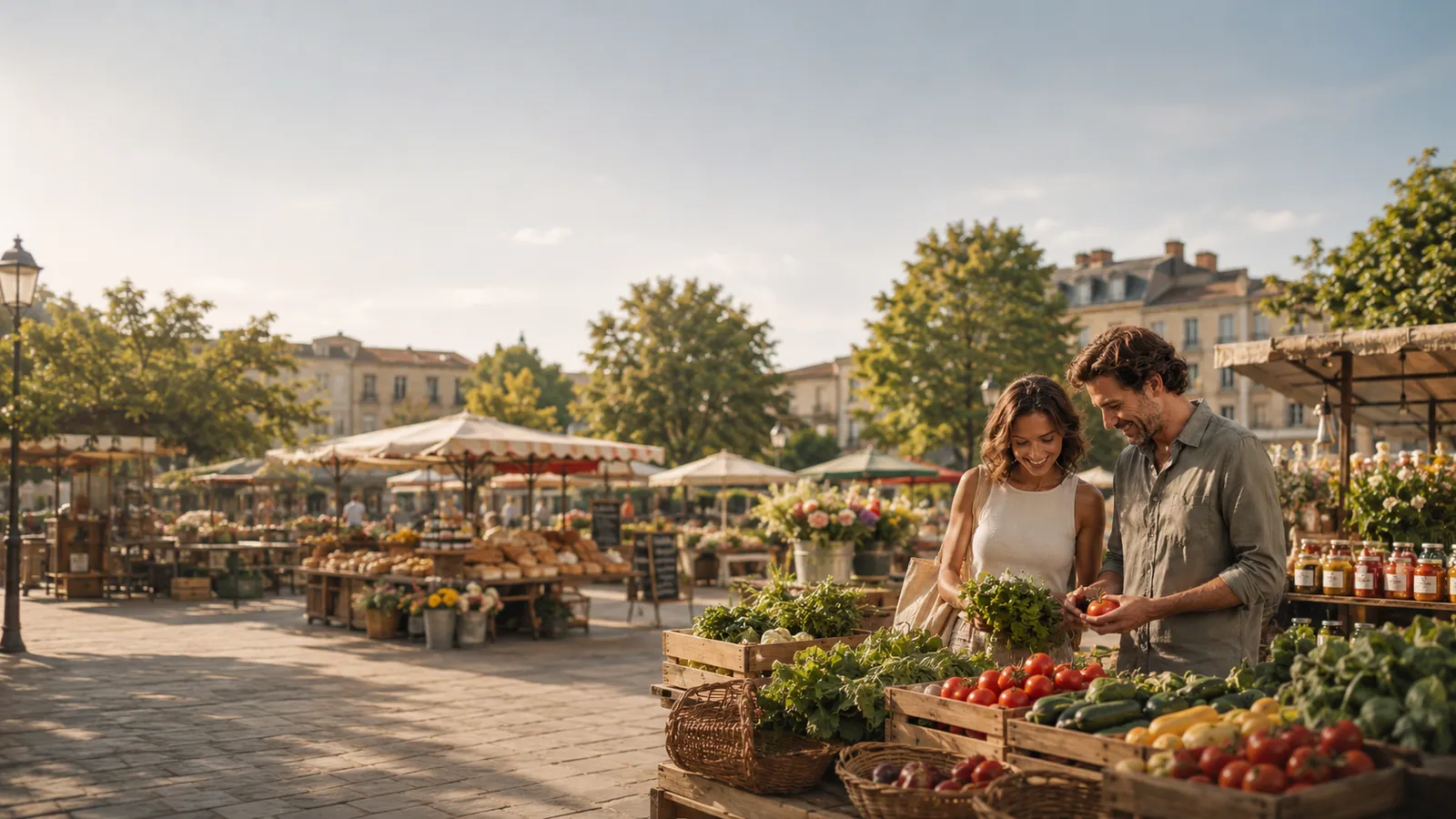 Marché de fruits et légumes frais